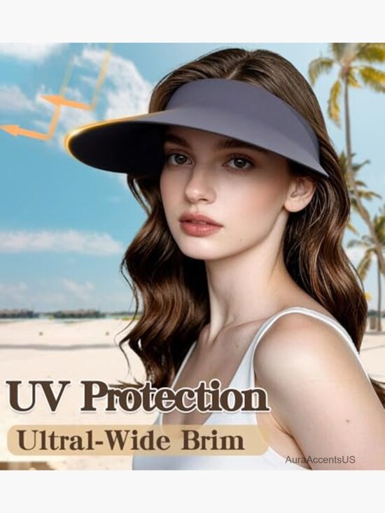 Women\'s Wide Brim Sun Visor UPF 50+ Lightweight Adjustable main image 6